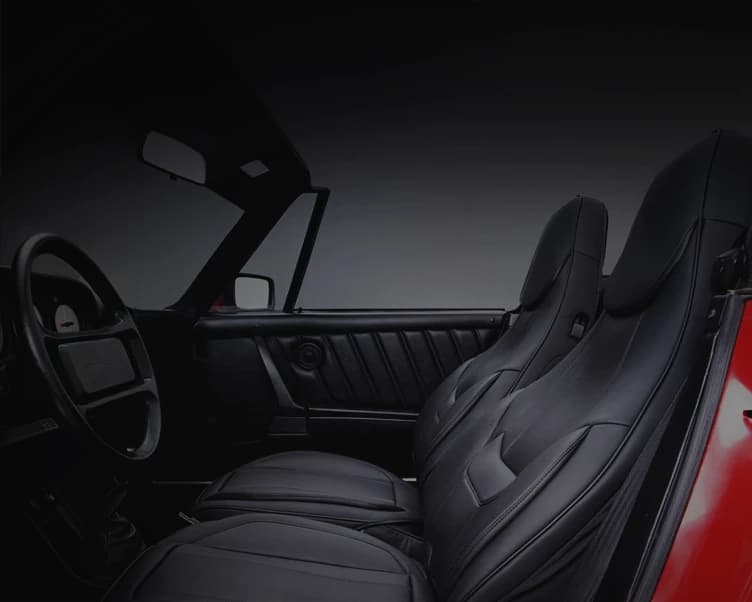 Driver seat for red convertible